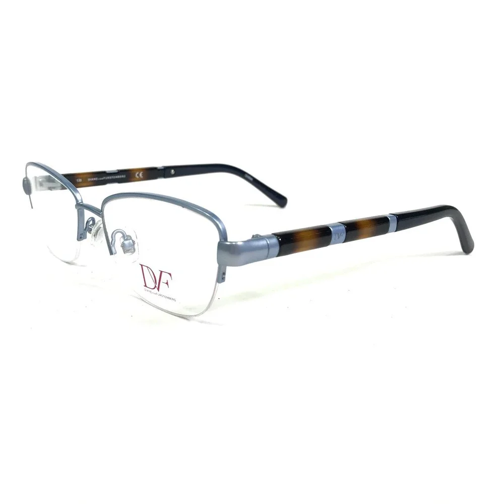 Diane von Furstenberg Eyeglasses Frames DVF8055 400 Brown Blue Cat Eye 51-17-135